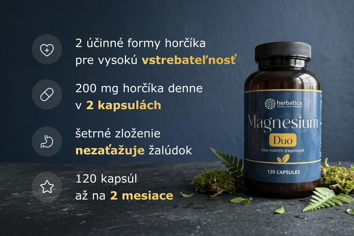 Magnesium DUO dvojmesačná kúra - 120 kapsúl - Herbatica